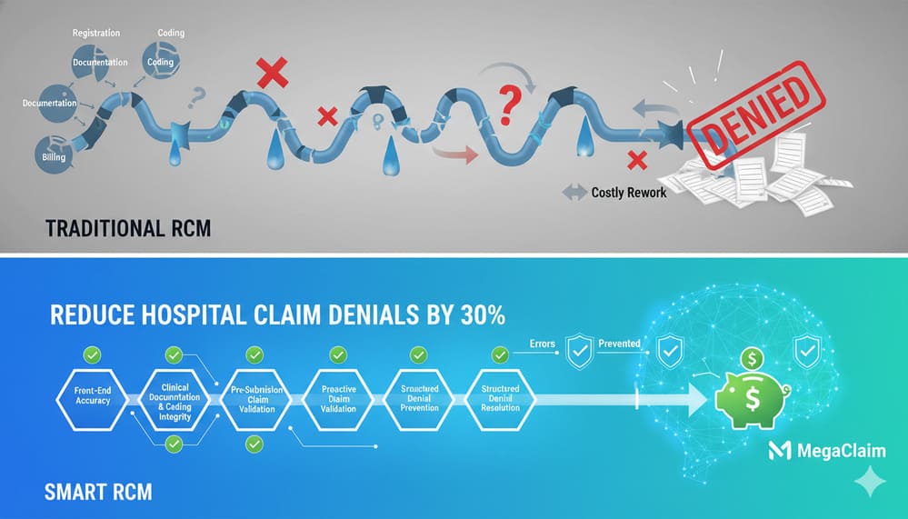 How to Reduce Hospital Claim Denials by 30% Using Smart RCM